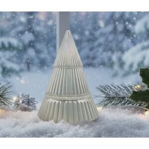 NEW! Winter Wonderland White Glass Tree Christmas Candle Holiday Tabletop Decor